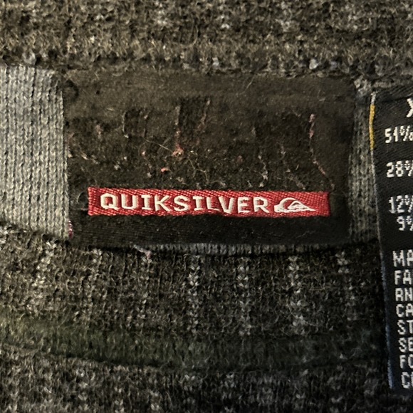 VTG Quiksilver Knit Crewneck Sweater Wool Blend XL Surf Skateboard 90s‎ Y2K - Picture 4 of 8